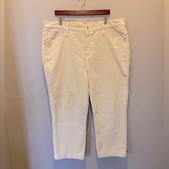J. Crew NWOT Cropped High Rise Corduroy Cream Pants 36 - Picture 1 of 8